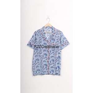 Ensemble de pyjama pour femmes à manches courtes et col en V, imprimé floral en coton 100% pur, doux pour les filles et les femmes - Product Image 1