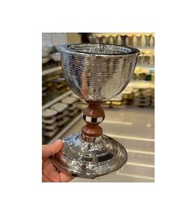 Silver Color Aluminum <b>Incense</b> Bakhoor Burner Round Shape Customized Size <b>Oud</b> Burner From Best Exporter In India - Product Image 1