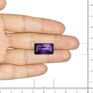 Ametyste facettée de 18,48 carats, saphir naturel de formes variées - Pierre brute certifiée GIA, créée en laboratoire, traitée thermiquement, violet rose 8 mm - Product Image 3