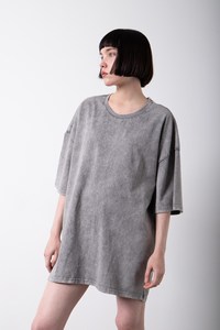 Camiseta informal de corte holgado para mujer, camiseta personalizada de color Moonwash, técnica de lavado de alta calidad, 100 algodón, 180-280 GSM, artículo OEM - Product Image 4