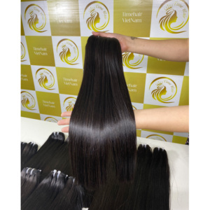 Trama de piel virgen vietnamita negra de lujo de 60cm, extensiones de ondas naturales de doble calidad - Product Image 4