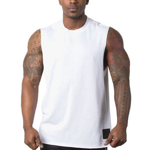 Débardeurs en coton et fibre de bambou pour hommes, respirants, respectueux de l'environnement, anti-boulochage, vêtements de fitness, col montant, couleur unie, tricoté délavé - Product Image 6