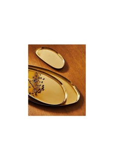 Bandeja DE SERVICIO DE METAL recubierta de latón estilo templo tradicional para ceremonias religiosas Pooja thali y decoración cultural - Product Image 3