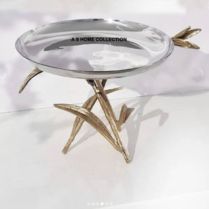 Bol de fruits moderne en acier inoxydable de vente chaude bol de vaisselle de fleur décorative de branche de feuille de conception personnalisable inhabituelle - Product Image 5