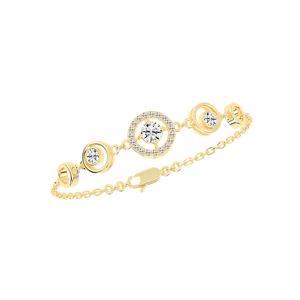 กำไลเพชรระยิบระยับแบบคลาสสิกสำหรับผู้หญิงกำไลเพชรคุณภาพระดับพรีเมี่ยมกำไลข้อมือทองคำสีเหลืองทองกุหลาบขาว AILBR-199 - Product Image 3