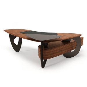 Luxury Modern Solid Wood Executive Desk Ergonomic Home <b>Office</b> Computer <b>Table</b> Large Wooden Workstation Commercial Writing Desk Wi - Product Image 1