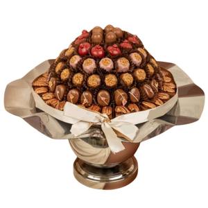 Bol à chocolats de luxe avec panier en métal élégant à poignée en feuille d'or Bol à chocolat artisanal pour les festivals et les occasions spéciales - Product Image 5