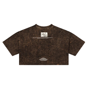 Camiseta Corta para Mujer, Lavada al Ácido, Ecológica, Transpirable, de Algodón Suave, Informal, para Calle, Moda de Verano - Product Image 2