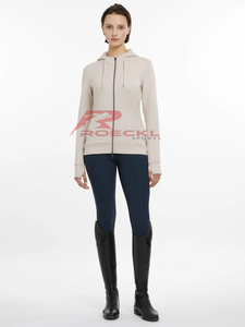 Sudadera con capucha de equitación para mujer de primera calidad, control de humedad, textura suave elástica, secado rápido, ajuste elegante, top de rendimiento de equitación ecuestre - Product Image 4