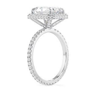 1.00 CT รัศมีที่ซ่อนอยู่เพชรตัดสดใสสำหรับผู้หญิงแหวนหมั้นพร้อมเน้นเสียง - Product Image 4