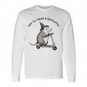 Camiseta de Manga Larga con Diseño de Opossum en Scooter para Causar la Mayor Vuelta (Producto Promocional) - Product Image 2