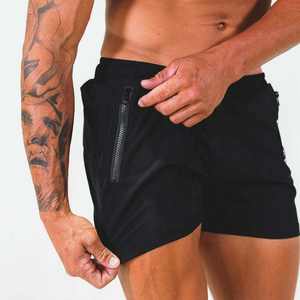 Nouveaux shorts de sport décontractés pour hommes, tissés, taille mi-haute élastique, respirants, séchage rapide, coton/polyester, multi-poches - Product Image 2