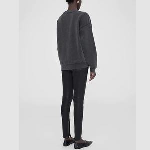 Autumn and winter North American niche AB classic letter printed <b>fleece</b> cotton round neck <b>women's</b> sweatshirt - Product Image 3