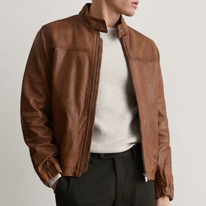 Chaqueta de cuero de PU estilo motorista Vintage para hombre-Diseño ligero duradero con cuello levantado-chaqueta de cuero para hombre - Product Image 6