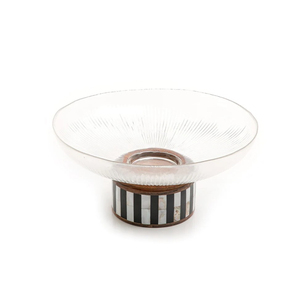 Handmade <b>Glass</b> Food Serving <b>Bowl</b> with Wooden Base Ideal for Home Kitchen Table Top <b>Dessert</b> Soup Wedding Events From India - Product Image 1