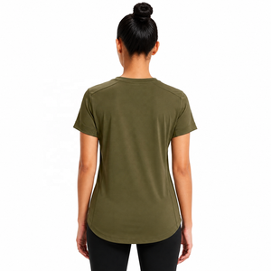 Camiseta de Manga Corta para Hombre, Color Verde Oliva, Cuello Redondo, Corte Regular, Secado Rápido, Tejido de Punto, Estilo Casual - Product Image 3