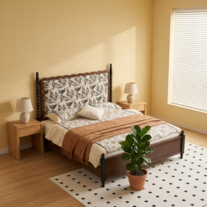 เตียงไม้แอชเนื้อแข็งสไตล์นอร์ดิกหรูหราเบาๆ เฟอร์นิเจอร์ห้องนอน - Product Image 4