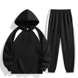 Ensemble de vêtements de sport d'hiver décontractés grande taille pour hommes sweats à capuche respirants vestes pantalons pour la course à pied chaude de sports d'hiver d'automne - Product Image 5