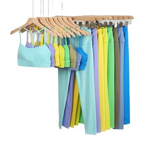 Ensemble de vêtements de sport respirant en spandex/nylon à taille haute pour femmes, 2 pièces, pour le yoga, l'entraînement, la salle de sport, le fitness - Product Image 1