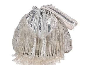 Élégant tissu de broderie à rayures mariage retour cadeau Potli sacs Satin maquillage organisateur en gros - Product Image 2