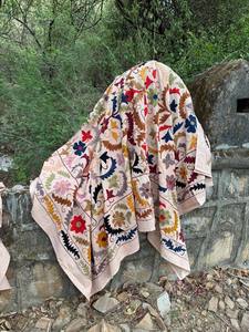 Handmade Suzani <b>Quilt</b> Bedspread – Intricate Embroidered Cotton <b>Quilt</b>, Ethnic Bohemian Bedding, Decorative <b>Throw</b> Blanket - Product Image 3