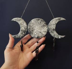 Tenture murale en bois faite à la main avec miroir et perles, art textile décoratif pour les intérieurs de maison ethniques modernes - Product Image 5