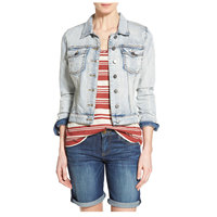 Chaqueta Vaquera de Mezclilla para Mujer, Diseño Gótico Informal, Estilo Urbano, Otoño, Estampado Azul, Mangas Largas, Cuello Camisero, Cinturón con Botones, 100% Algodón