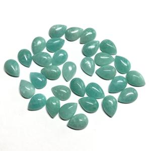 Cabochon d'amazonite naturelle de qualité AAA 3x5mm, pierre précieuse certifiée IGI en forme de poire à dos plat pour la fabrication de bijoux, optique calibrée - Product Image 4