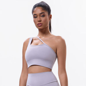 Sujetador Deportivo para Mujer, Antibacteriano, Soporte Medio, Escote Profundo en V, Logotipo Frontal, Ropa de Yoga, Diseño Sin Costuras - Product Image 5