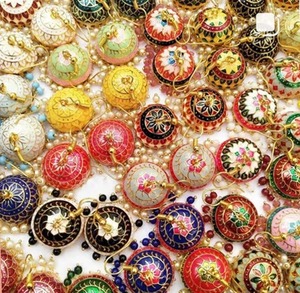 Assorted Lot of Meenakari Earrings Indian Handmade Jewellery Wedding Favor Bridesmaid <strong>Gifts</strong> Mehendi Sangeet Ceremony <strong>Gifts</strong> - Product Image 1