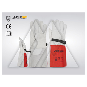 Guantes de protección para soldadura de cuero, resistentes al calor, antivibración, para adultos - Product Image 5
