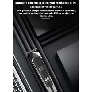 Tondeuse Électrique Professionnelle pour Cheveux, Barbe et Corps, Affichage Numérique, Rechargeable USB, Acier Inoxydable, IPX7, pour Voiture et Camping-Car - Product Image 5