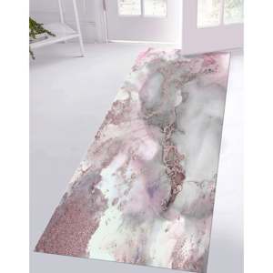 Tapis imprimé en marbre gris, petits tapis, tapis cadeau pour demoiselle d'honneur, tapis classique, tapis fin non tissé - Product Image 5