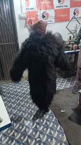 Manteau court à capuche en fourrure de renard pour femme avec rembourrage en coton, tissu tissé respirant, écologique - Product Image 4