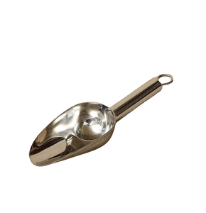 Cuillère à glace en acier inoxydable argenté brillant facile à nettoyer Outils de barre de poignée moulés en feuille d'or Poignée en métal portable - Product Image 2