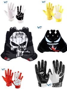 Guantes de receptor de fútbol americano de alta calidad, diseño de casco de Rugby, Material de látex, guantes rebanadores impresos por sublimación más vendidos - Product Image 5