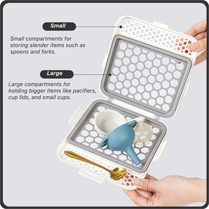 Nhỏ gọn Toddler Silicone máy rửa chén dao kéo giỏ lưu trữ <span class=keywords><strong>Organizer</strong></span> túi dễ dàng để làm sạch cho bánh mô hình Bạc Flatware - Product Image 2