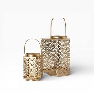 Porte-bougie élégant en métal doré avec motif en forme d'éventail Art déco et pieds décoratifs - Product Image 6