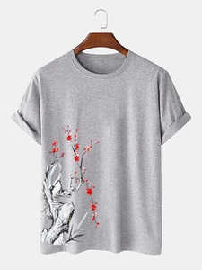 T-shirts d'été surdimensionnés en coton léger et mince à col en O au design unique pour hommes - Product Image 4