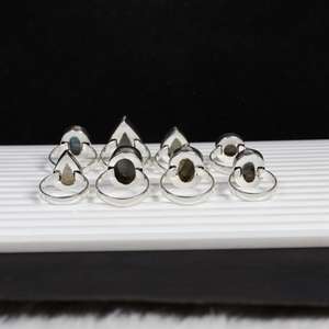 Natural Blue Labradorite Gemstone <b>Rings</b> Jewelry Making for <b>Silver</b> Jewelry Supply <b>Boho</b> <b>Rings</b> Wholesale Bezel Set <b>Rings</b> Jewelry - Product Image 4