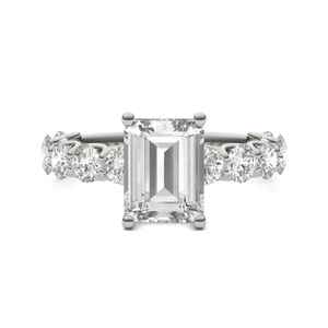 Elegante corte esmeralda Moissanite diamante 925 anillo de compromiso de plata esterlina joyería clásica para bodas fiestas regalos - Product Image 2