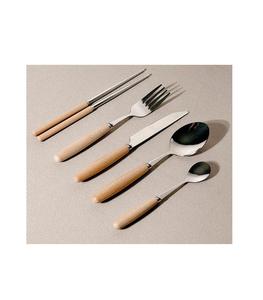 Juego de cubiertos de acero inoxidable de alta calidad con mangos de madera, juego de cubiertos de último diseño para accesorios de cocina - Product Image 6