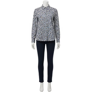 Quick Dry Digital Print Knit Blouses <b>Polyester</b> Spandex <b>Fabric</b> Soft Breathable Stretch Top Casual Wear Fashion Apparel Wholesale - Product Image 5