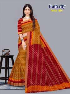 Saris imprimés en coton papillon de créateur, vente en gros de vêtements indiens et pakistanais pour les détaillants - Product Image 5