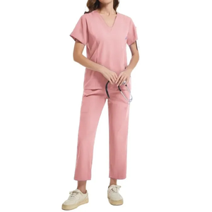 Vente en gros d'uniformes Navy Scrubs Sets Infirmière Jogger Ensembles de gommage tissés Scrubs d'hôpital Ensembles d'uniformes Infirmière - Product Image 1