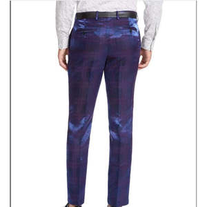 INC International Concepts Pantaloni slim fit da uomo a quadri iridescenti viola taglia 34X30 - Product Image 2