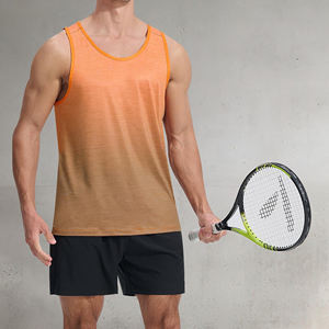 Vente en gros de débardeurs d'été décontractés pour hommes avec logo personnalisé en polyester imprimé de musculation et d'entraînement débardeur de course pour hommes - Product Image 4