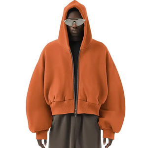 Custom High Quality Winter <b>Grey</b> Streetwear Thick Baggy Men Hoodies 600g Unisex Heavyweight Oversized Fleece Pocket Boxy Fit - Product Image 3