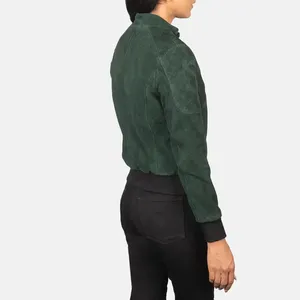 Womens <b>Suede</b> Moto <b>Jacket</b> - Product Image 3