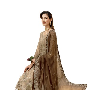 Conjunto de Salwar Kameez Pakistaní para Mujer, Kurta India, Ropa de Fiesta, Bordado Intenso, Chifón de Lujo, Trajes Elegantes - Product Image 1